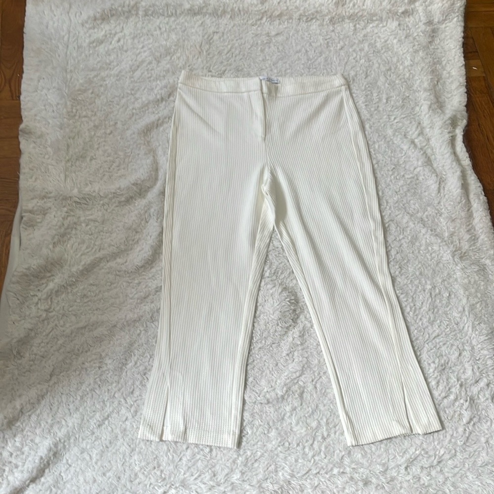 Maison d’Amelie White Ribbed Pants
